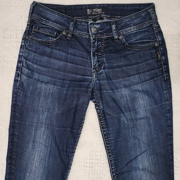 Silver Jeans Suki 17* Boot Cut Blue Jeans - Picture 3 of 5